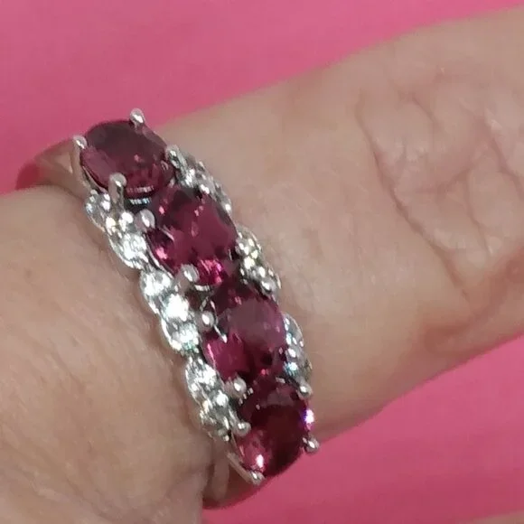 Blush Pink garnet ring size 6 - Picture 2 of 8